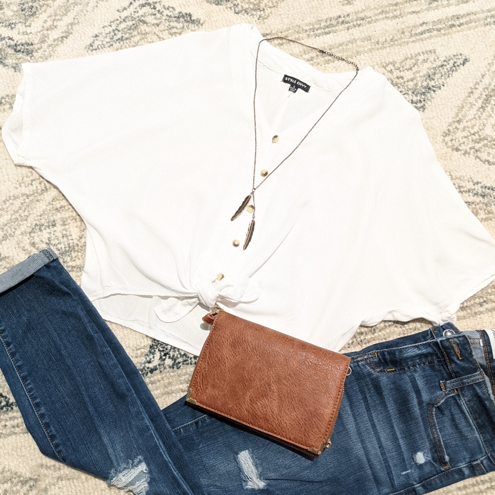 White "winged" blouse
